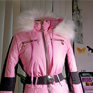 Pink snow suit